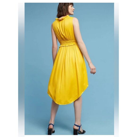 Anthropologie Maeve La Habana Yellow Ruffle Midi Dress Size S - Picture 6 of 12